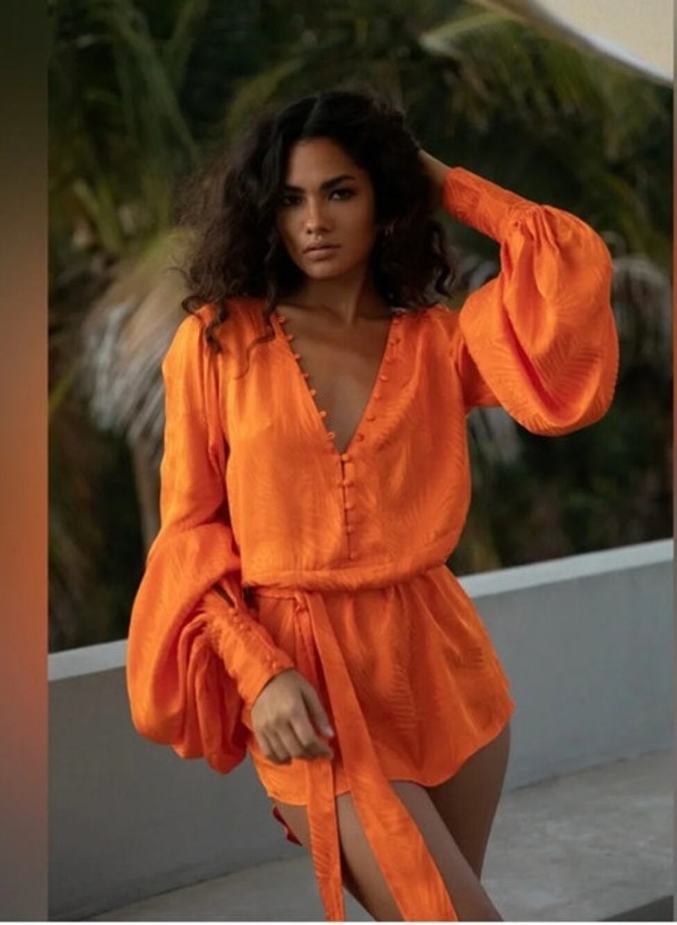 RAT & BOA Sz S Small Orange Harlequin Dress